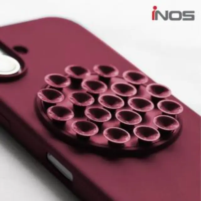 Θήκη Silicon & PC inos Apple iPhone 16 Pro με Suction Cup Μπορντώ N70861 2