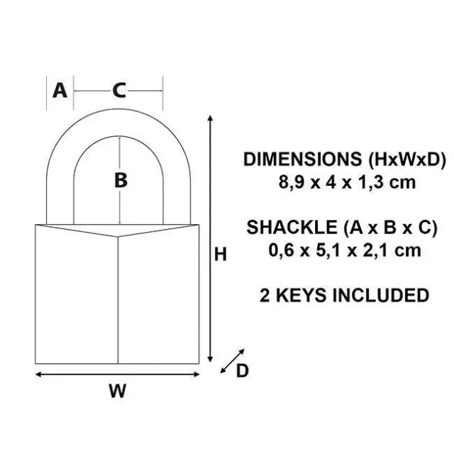 Master Lock 140EURDLH - Λουκέτο συμπαγές μπρούτζινο 40mm μακρύλαιμο 51mm 3