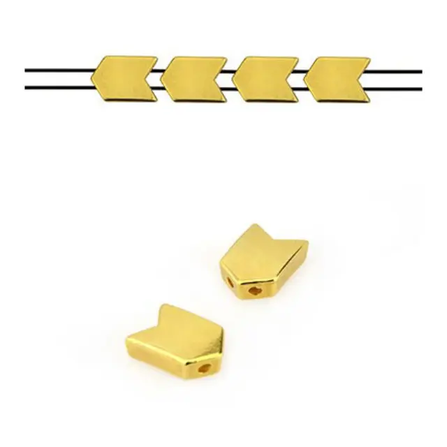 Μεταλλικό Ζάμακ Χυτό Στοιχείο Περαστό 8x12mm - Βέλος - 24K Gold Plated - 4τεμ