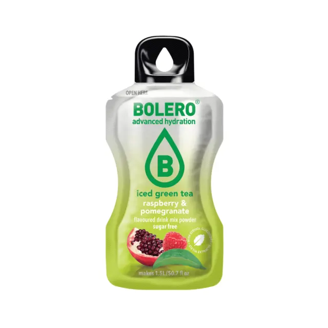 Bolero Iced Green Tea Raspberry & Pomegranate Flavoured Drink Mix Powder 8gr