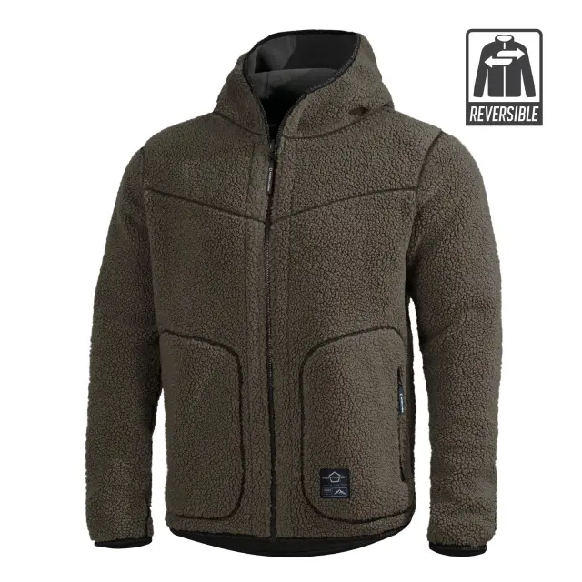 IANOS SHERPA 2-IN-1 REVERSIBLE FLEECE JACKET | K09057 128-RAL7013/BLACK