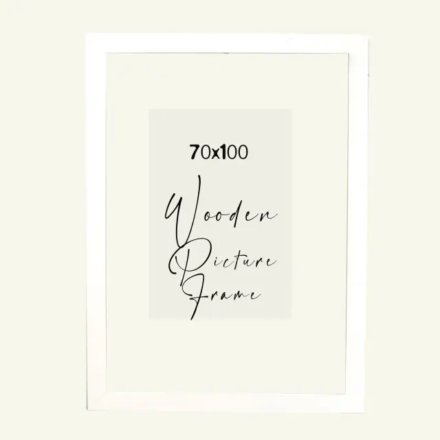 κορνίζα ξύλινη 70X100 τοίχου για φωτογραφία η παζλ 70X100 χρώμα Λευκό με ακρυλικό τζάμι άθραυστο (Κ1061-3)