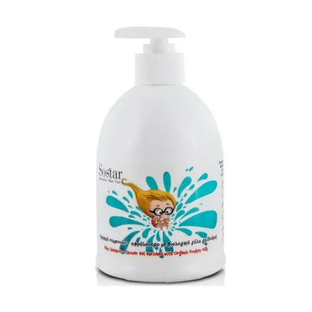 Sostar Baby Shampoo/Shower Gel - Βρεφικό Σαμπουάν-Αφρόλουτρο με Βιολογικό Γάλα Γαϊδούρας 500ml