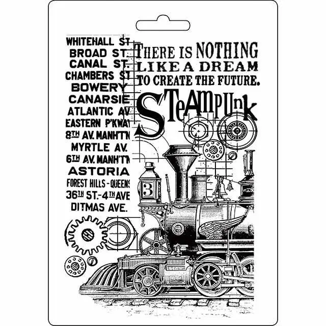 Εύκαμπτο Καλούπι Stamperia - A5 - Τραίνο Steampunk