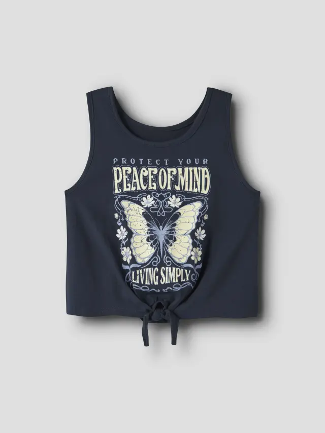Name It Μπλούζα κοριτσίστικο πλεκτό Μπλε NKFVAYA SL CROP TOP - 13241654 2