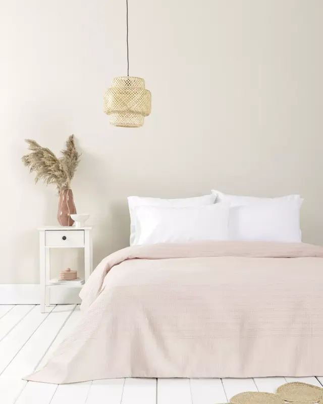 Κουβέρτα 160x240 Μονή 200gsm Πικέ Nima Dune 100% βαμβακερό- Rose Pink