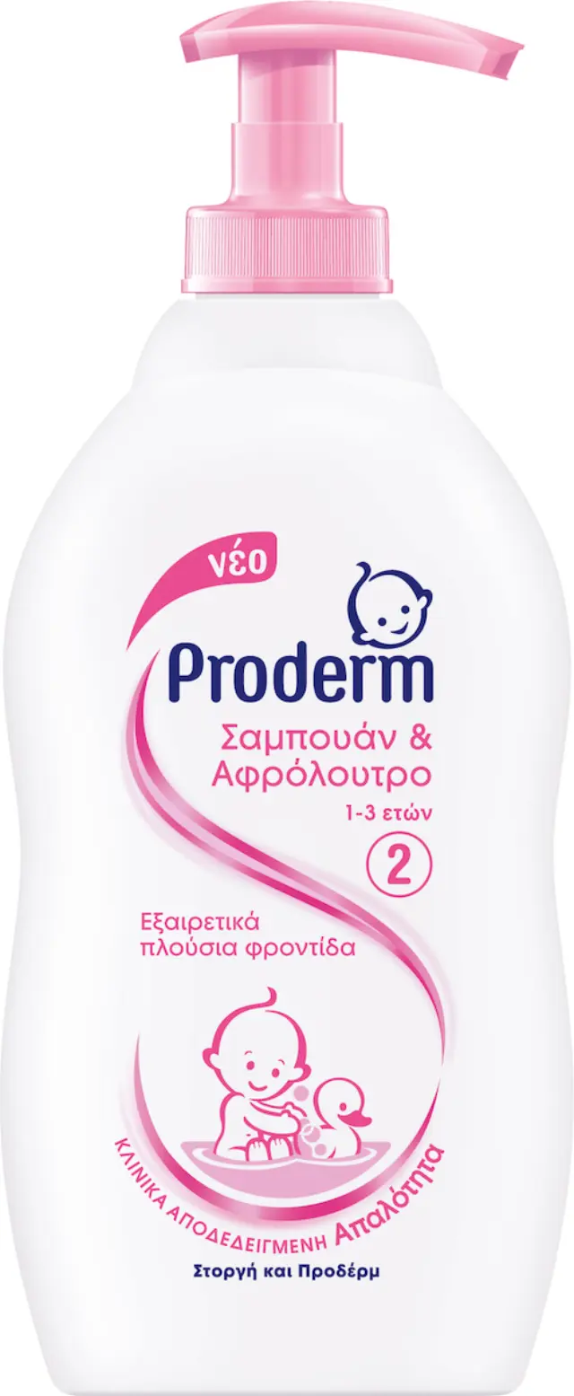 Proderm Σαμπουάν & Αφρόλουτρο No 2 με Χαμομήλι 400ml με Αντλία