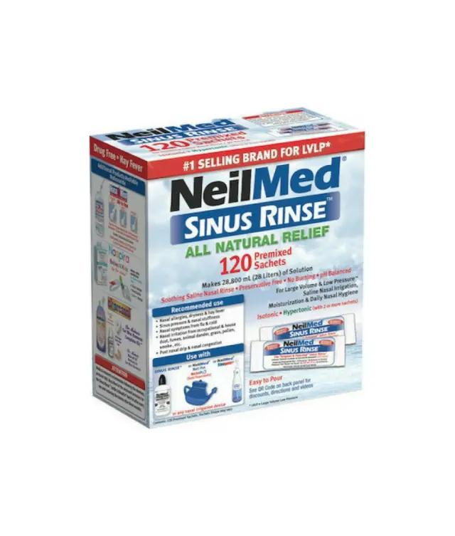 NeilMed Sinus Rinse Ανταλλακτικά Ισοτονικό Διάλυμα Ρινικών Πλύσεων για Ενήλικες 120sachets