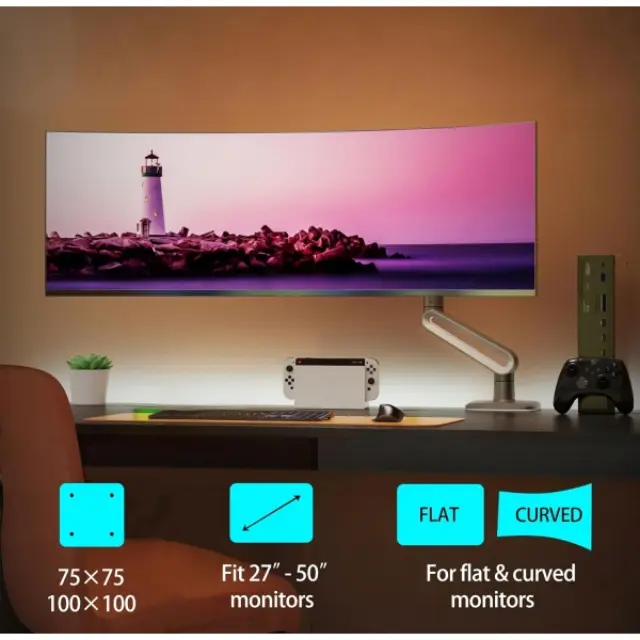 North Bayou Βραχίονας Οθόνης Gaming 27″–50″ Ρυθμιζόμενος 360° NB-A6 3