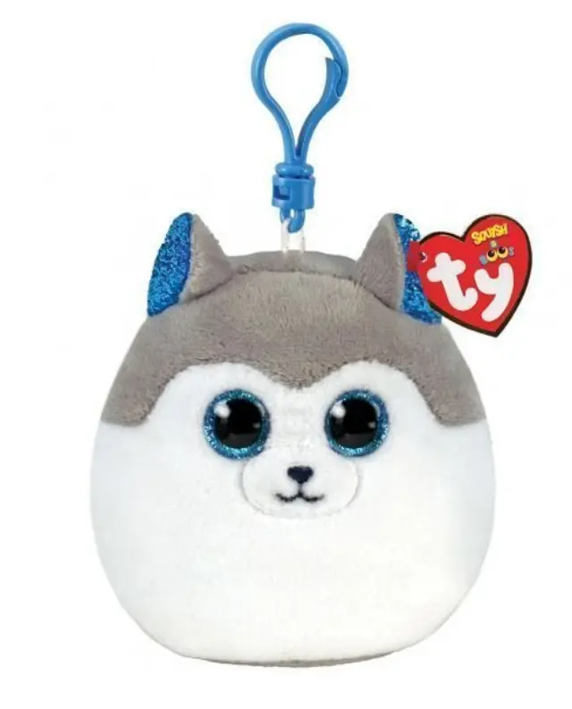 TY Squishy Beanies Slush Χνουδωτό Κλιπ Σκυλάκι Χάσκυ Λευκό Και Γκρι (1607-39562) Λευκό