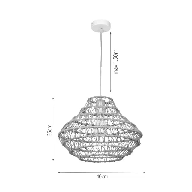 InLight Κρεμαστό Φωτιστικό από σχοινί 1xE27 D:40cm (4042) 3