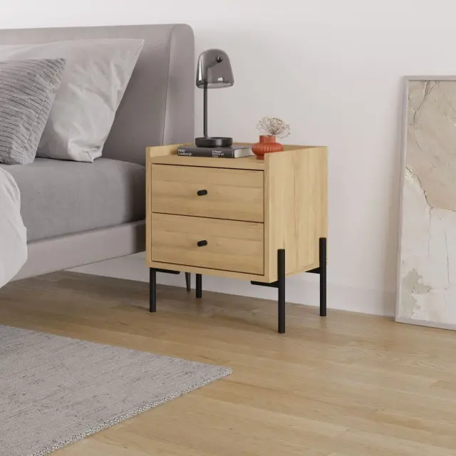 Κομοδίνο FREMA Sapphire Δρυς 3