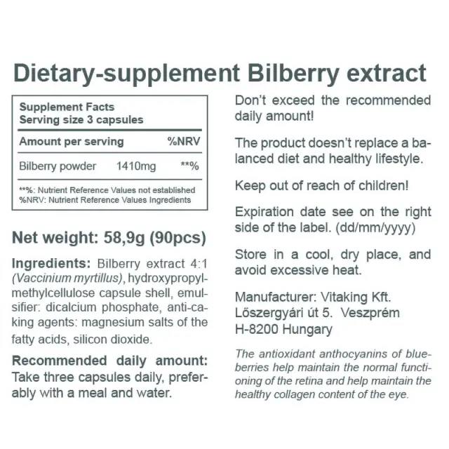 Vitaking Bilberry Extract 470 mg 3
