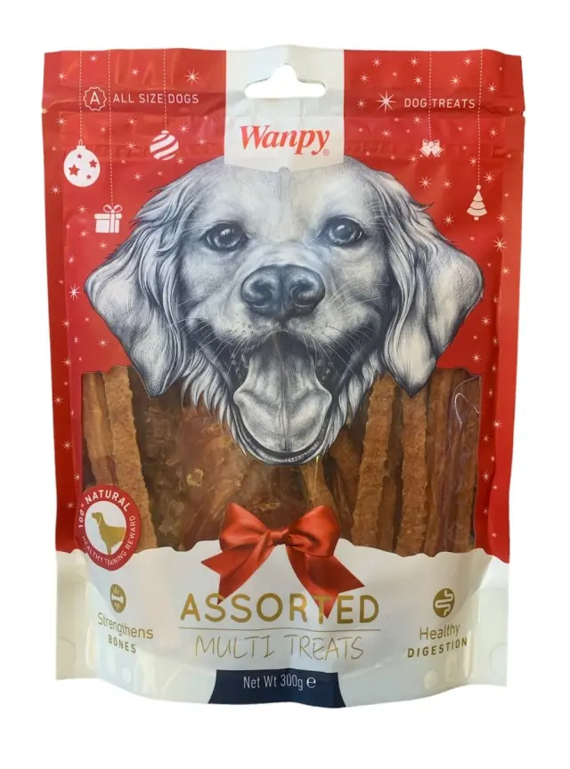 Wanpy - Christmas mix chicken jerky Treats 300g - WP89000