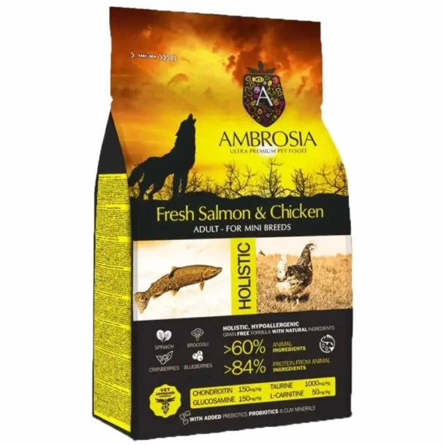 Ambrosia Grain Free Adult Mini Fresh Salmon & Chicken 6Kg Μονόχρωμο