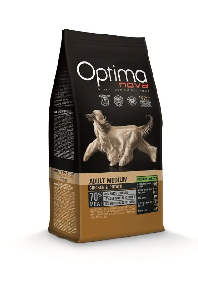 Optima Nova Adult Medium Chicken & Potato Ξηρά Τροφή Σκύλου Χωρίς Σιτηρά με Κοτόπουλο & Πατάτα 2kg