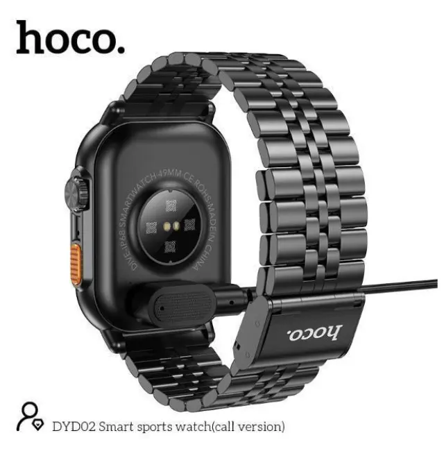 Hoco Smartwatch Bluetooth 2.02 ιντσών με λειτουργία κλήσεων και καρδιακού ρυθμού Μαύρο DYD02 2