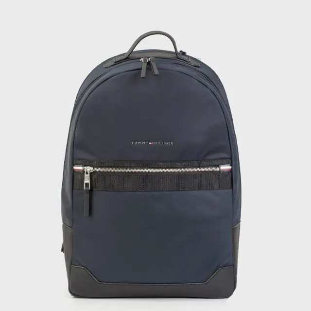 Tommy Hilfiger - Ανδρικό Σακίδιο Th Elevated Nylon Backpack AM0AM11573-DW6 Μπλε Σκούρο