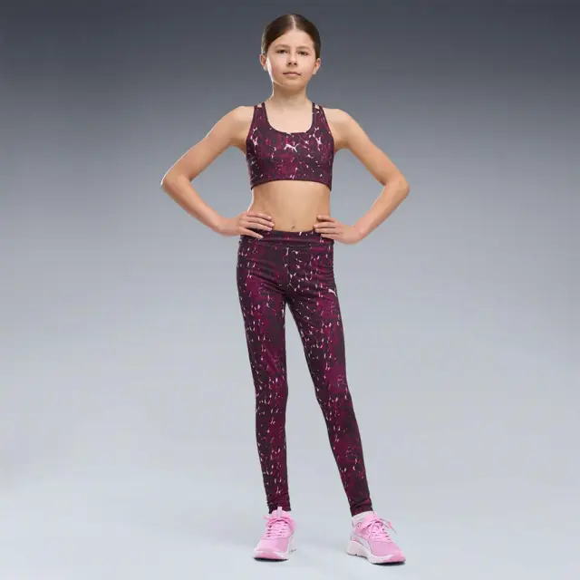 Puma Girl's TAD Essentials Allover Print Crossover Bra Φούξια 529280-41 (Puma) 3