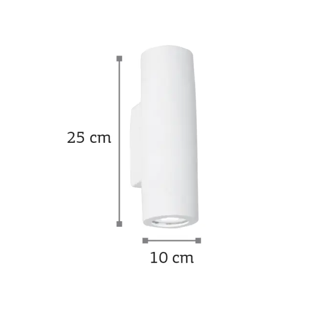 InLight Επιτοίχιο φωτιστικό λευκό από γύψο 2XGU10 D:25cm (43404) 3