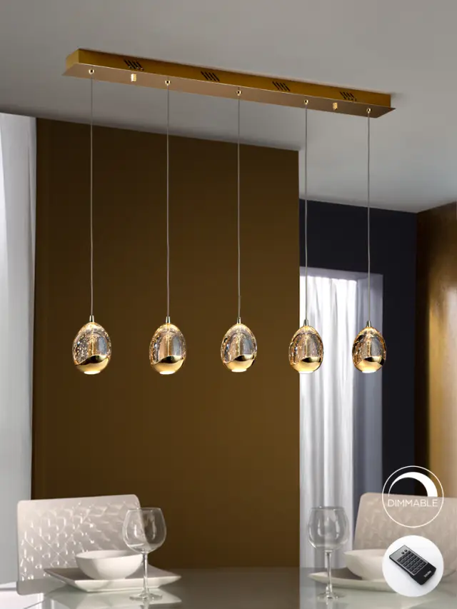 Rocio 783627D – Κρεμαστό LED Φωτιστικό 5 Φώτων Χρυσό | Dimmable 25W 2400lm 3000K