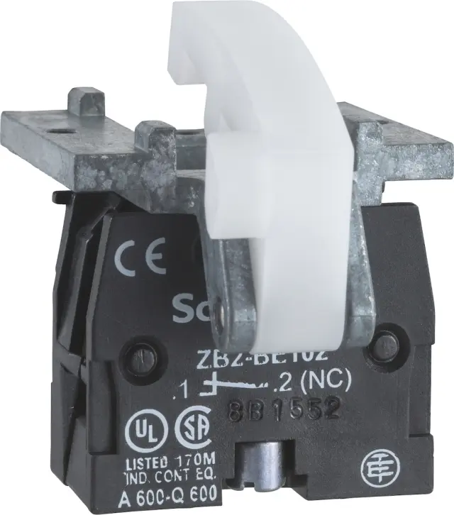 Harmony XAC, Single contact block, spring return, screw clamp terminal, 1 NC