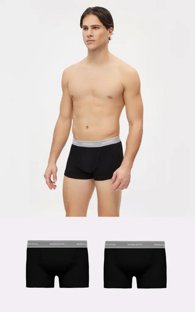 Comfort 2 Ανδρικό Boxer με άνοιγμα και εξωτερικό λάστιχο 2τμχ Minerva