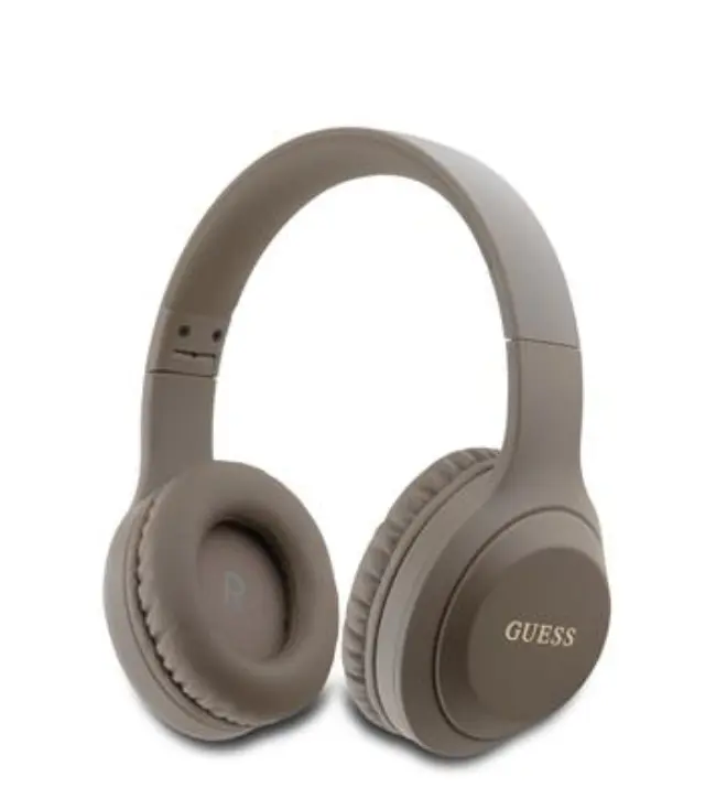 Guess Classic Silver Logo Wireless Headphone Brown