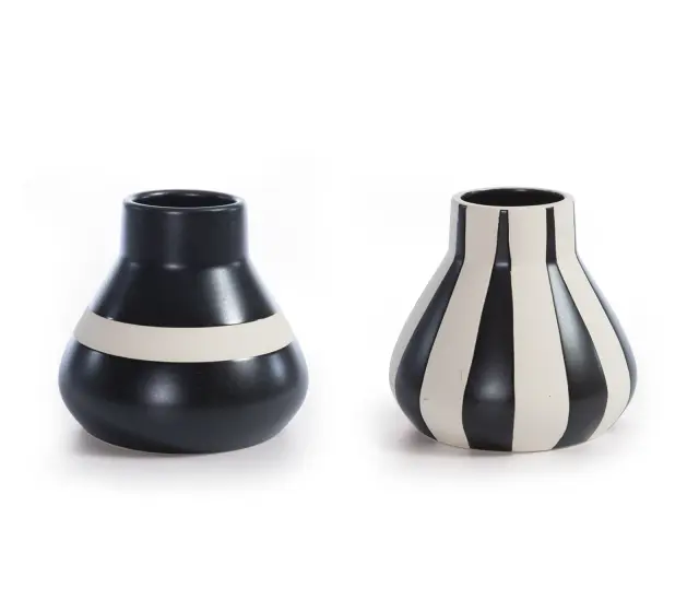 Nef-Nef Homeware Βαζάκι Κεραμικό Διακοσμητικό Circui 15,5x14,2 Black/White 3