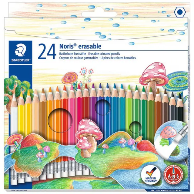 Staedtler Noris Erasable Ξυλομπογιές με Γόμα - 24 Χρώματα
