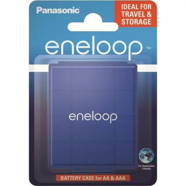 Κουτί Αποθήκευσης Μπαταριών Panasonic eneloop για αποθήκευση έως 4 μπαταριών ΑΑ και ΑΑΑ Μπλε
