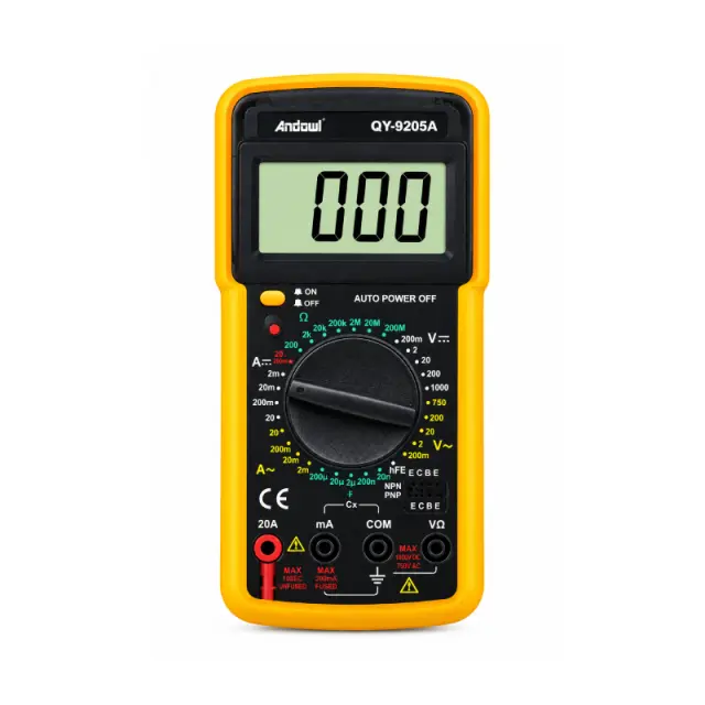 Andowl Ψηφιακό Πολύμετρο με Μεγάλη LCD Οθόνη QY-9205A - Digital Multimeter with Large LCD Display 0751244 2