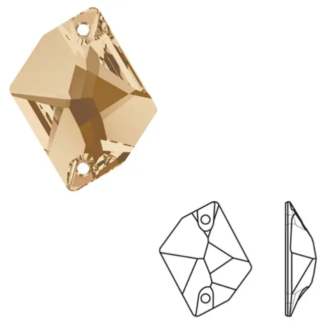 Swarovski 3265 Cosmic Sew-On Crystal Golden Shadow 20x16mm - 1τεμ