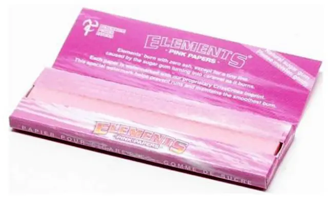 Elements Pink Slim Rolling Papers Normal Size 60pcs 2