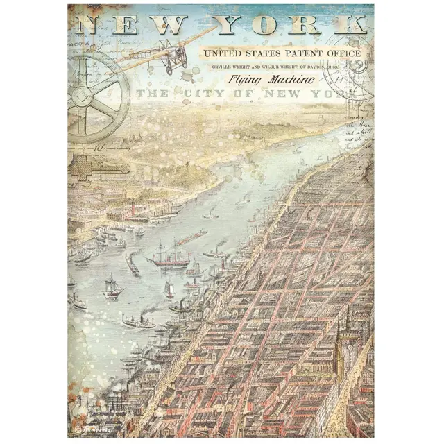 Ριζόχαρτο Stamperia 21x29cm, Sir Vagabond Aviator New York