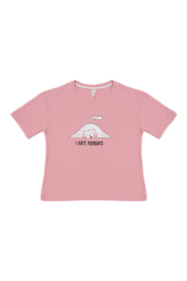 T-Shirt Kid I Hate Mondays Ροζ