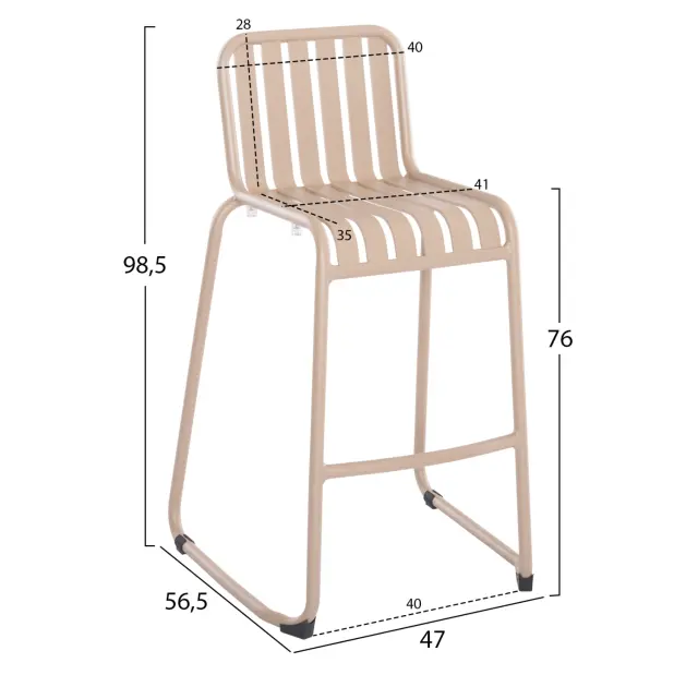 ΣΚΑΜΠΟ ΜΠΑΡ ΑΛΟΥΜΙΝΙΟΥ FB96341.04 ΣΑΜΠΑΝΙ 59,5x55x101Υεκ. 2