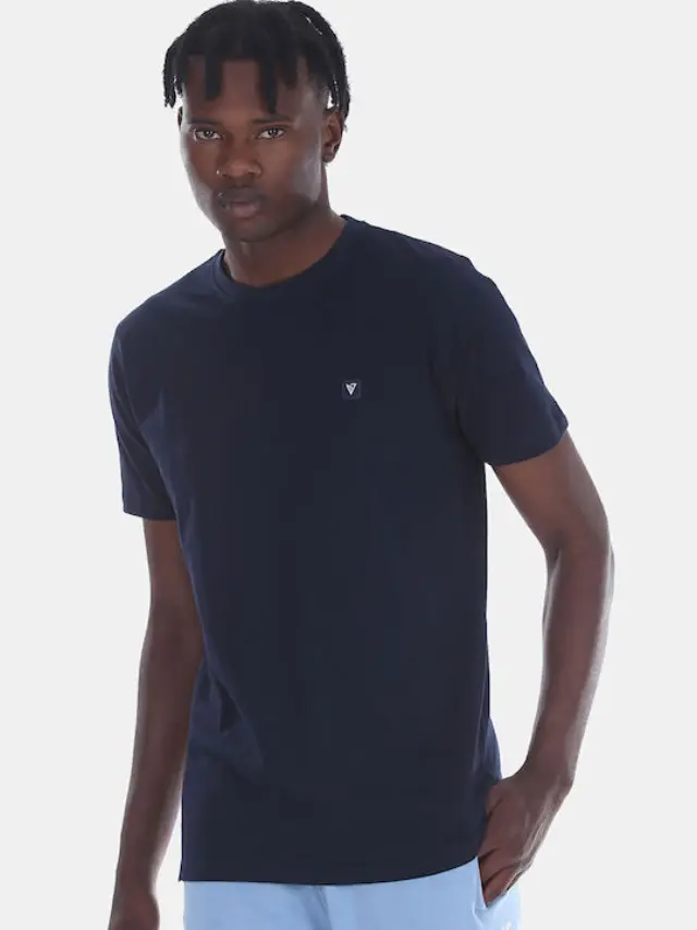 MEN'S BASIC LOGO T-SHIRT 50031-NAVY BLUE - 2XL