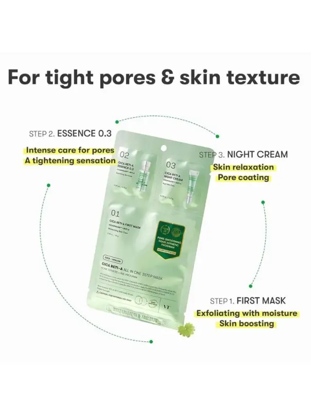 VT Cica Reti-A All in one 3step Mask - Μάσκα 3 βημάτων με ρετινόλη 2