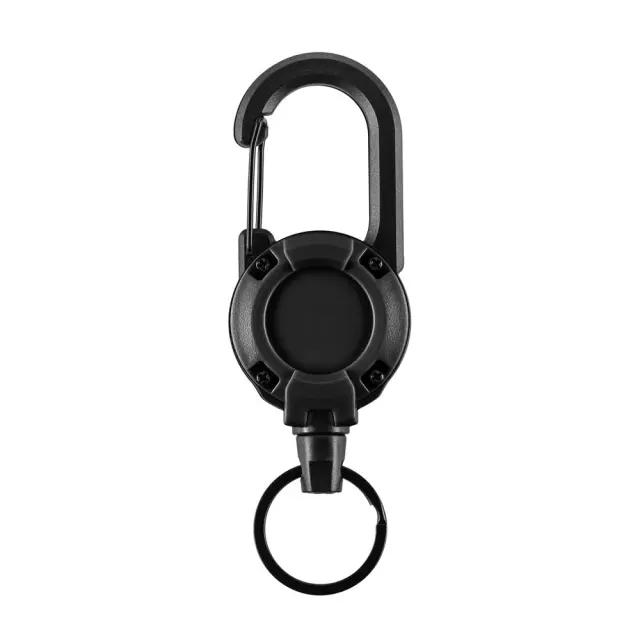 M-TAC Keychain Carabiner with Cable - Μπρελόκ Καραμπίνερ με Συρματόσχοινο - 01-Black-Μαύρο