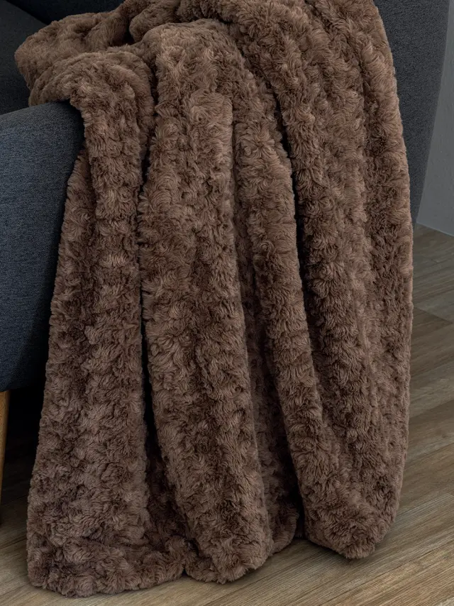 Κουβέρτα Καναπέ 130x180 660gsm Palamaiki Aleria Flannel-Sherpa- Beige 2