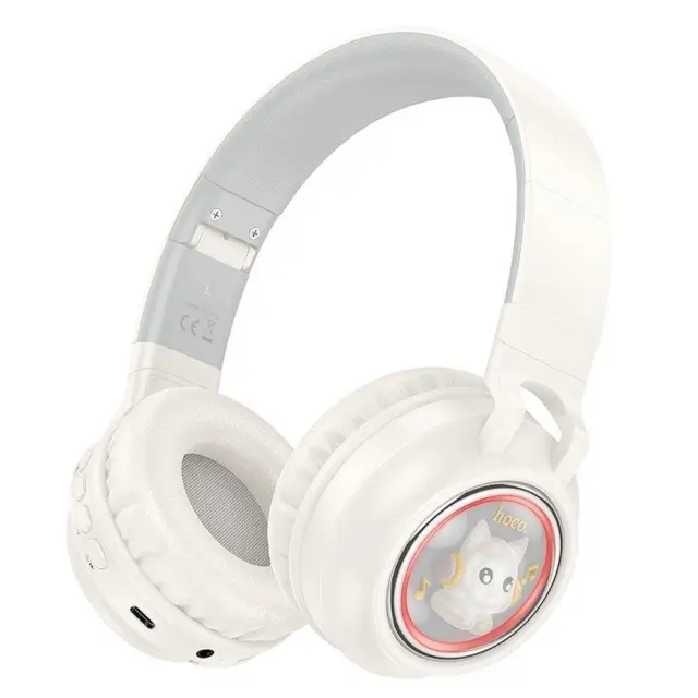 Hoco Ασύρματα/Ενσύρματα Over Ear Ακουστικά Άσπρα W50