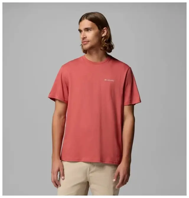 Columbia CSC™ Basic Tee Washed Red – Ανδρικό Βαμβακερό T-Shirt - 2154991-643