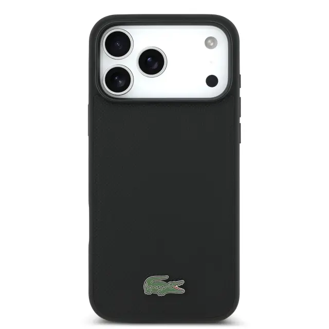 Lacoste Iconic Petit Pique MagSafe Case + Wallet for iPhone 18 Pro Black 3