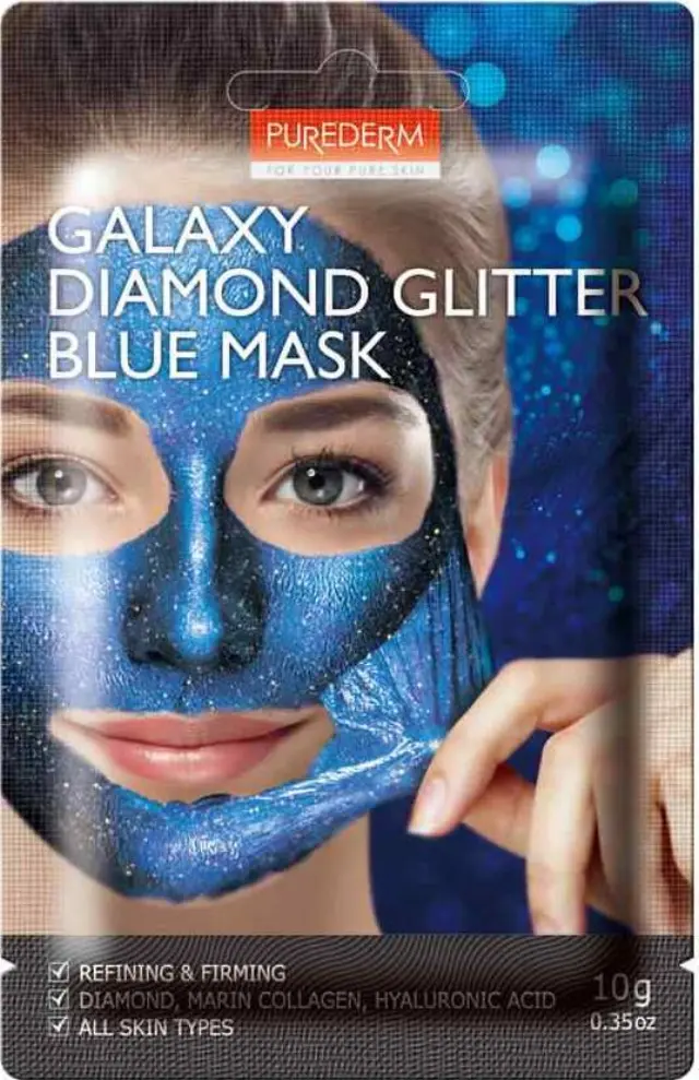 Purederm Galaxy Diamond Glitter Blue Peel-Off Mask Μάσκα Προσώπου Για Λάμψη 10g