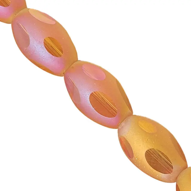 Χάντρα Γυάλινη Οβάλ Dark Orange 13x8mm ~60τεμ