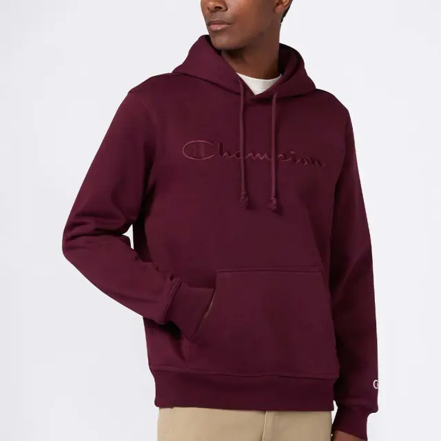 Champion Men's Fleece With Big Embroidered Logo Icons Hoodie Μπορντό 220271-RS522 (Champion)