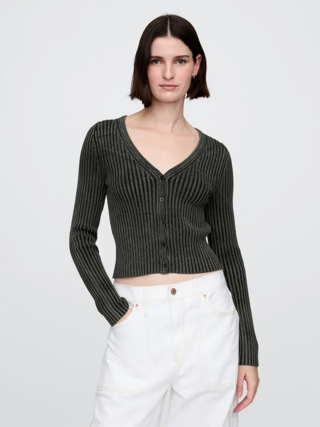 Μάυρη 100% Βαμβακερή Ζακέτα Cropped Black