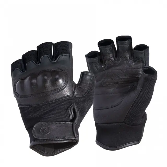 Pentagon Stinger Short Police Gloves-Γάντια με Μισά Δάκτυλα για Υπηρεσιακή-Τακτική Χρήση - 01-Black-Μαύρο