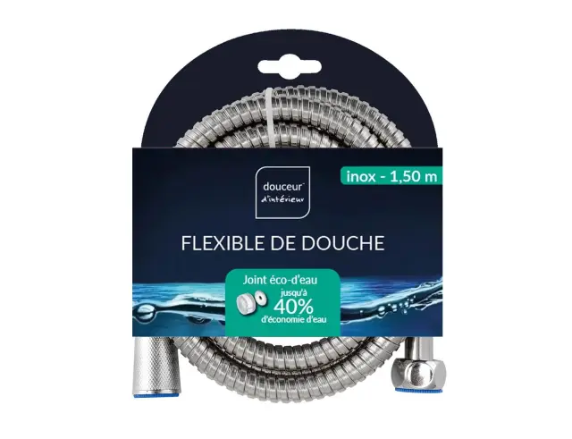 Σπιράλ Μπάνιου Hydro Douceur d'intérieur με μήκος 150cm και σύνδεσμο εξοικονόμησης νερού - Chrome 1801281 3
